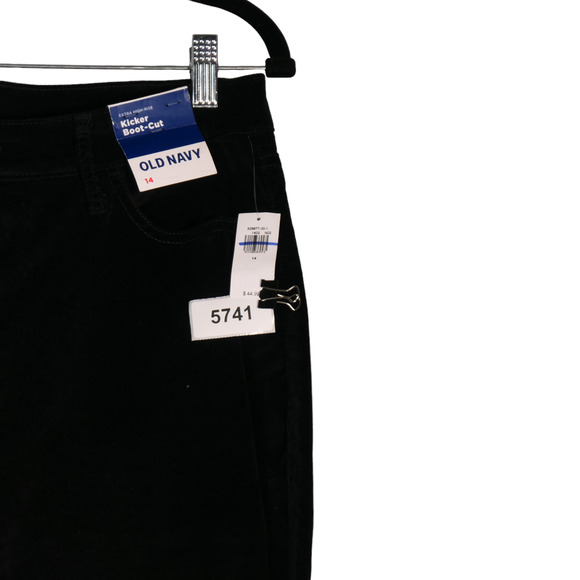 NEW Old Navy Faux Suede Pants Women 14 Extra High Rise Kicker Boot Secret Smooth - Picture 2 of 8